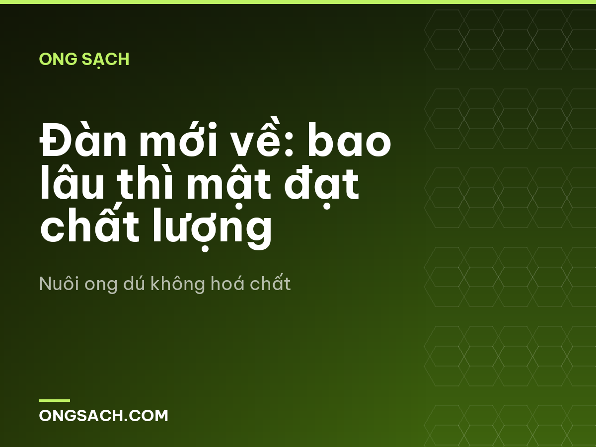 Đàn mới về: bao lâu thì mật đạt chất lượng