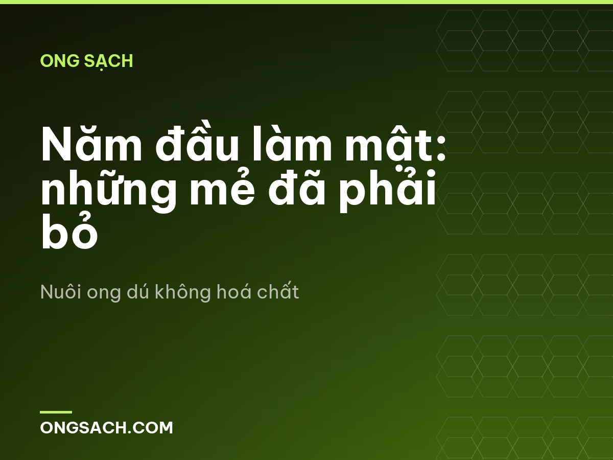 Năm đầu làm mật: những mẻ đã phải bỏ